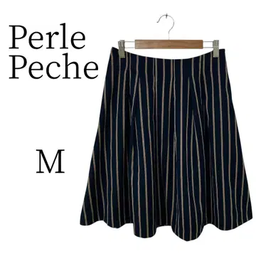 Perle Peche 스트라이프 플레어 스커트 M