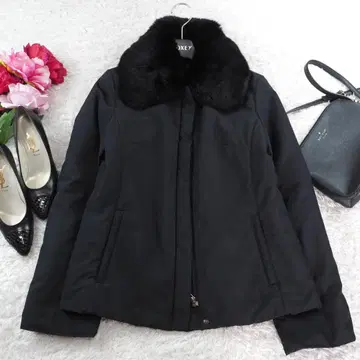 G3799*스트로베리 필드 퍼 자켓 블루종 블랙