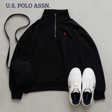 J985@ U.S. POLO ASSN. 90s 하프 지퍼 맨투맨