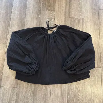 yori 블랙 벌룬 슬리브 상의 프리 사이즈