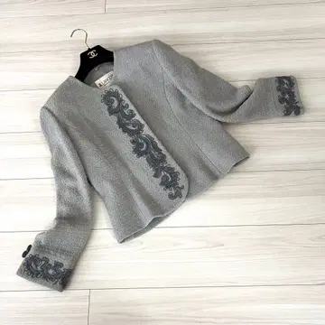 란체티 노카라 울 자켓 자수 40