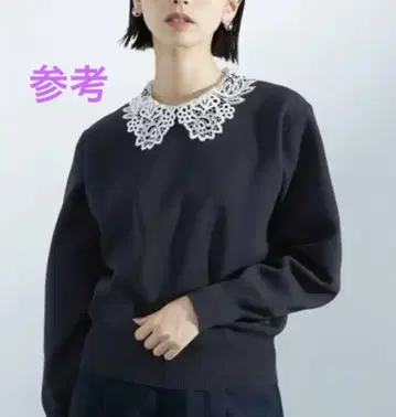 [ 새상품 ] 그린 라벨 릴랙싱 옷깃 레이스 2WAY 네이비 니트 풀오버