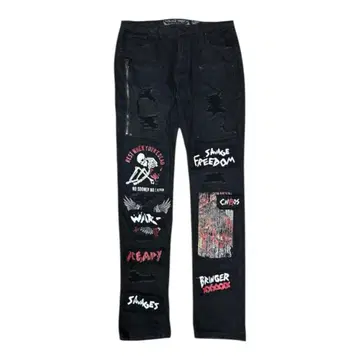 unknown damage patch black denim pank