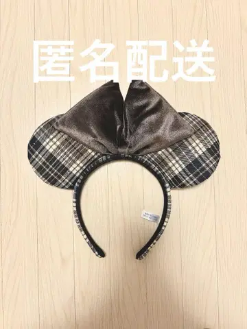 [ 머리띠 ] 디즈니 2025 할로윈 미니 체크 무늬 브라운