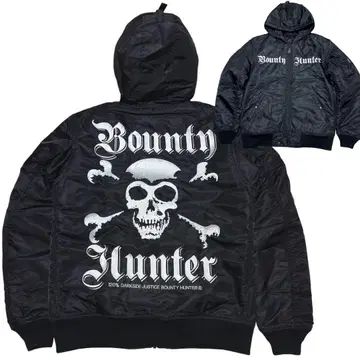새상품급 BOUNTY HUNTER MA-1 플라이트 자켓 후드 스컬본