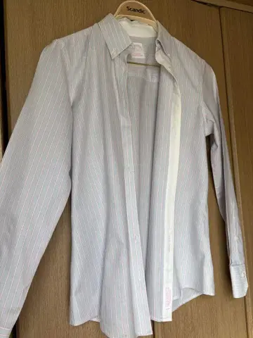 Brooks Brothers 스카이블루와 핑크 스트라이프 긴팔 셔츠