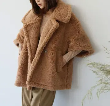2024AW 엘프랭크 빅 칼라 오버사이즈 미들 기장 보아 코트