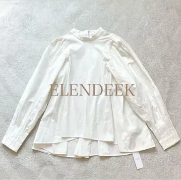 새상품 ELENDEEK 핀턱 슬리브 플레어 블라우스 프리