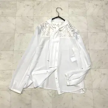 ANAYI 자수 레이스 보타이 블라우스