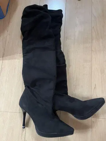 니하이 부츠 힐 큐빅