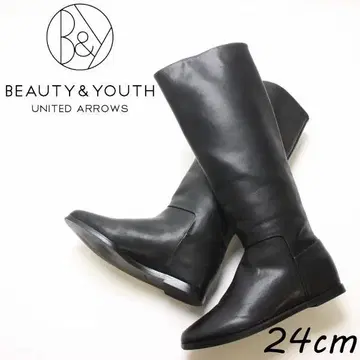 B7933 뷰티&유스 유나이티드 애로우즈 가죽 롱 부츠 38