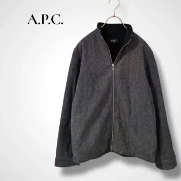 A.P.C. 더블 지퍼 코튼 린넨 데님풍 블루종 자켓