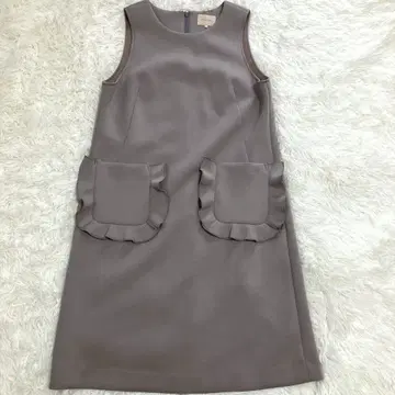 로즈 티아라 프릴 포켓 오버롤 스커트 38 그레이지