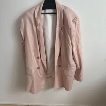 H&M 핑크 더블 브레스트 테일러드 자켓 US XL