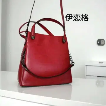 빨간색 가죽 숄더 Bag 체인 핸드벨트 포함 B01