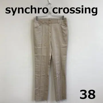 C1006A14 [ synchro crossings ] 센터 프레스 팬츠