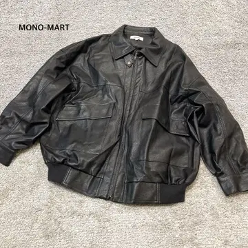 [ MONO-MART ] 가죽 블루종 풀 집업 빈티지 스타일 여성용