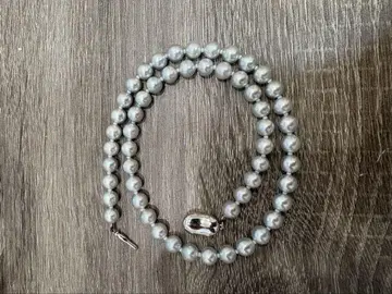 실버 천연 펄 목걸이 7.4mm
