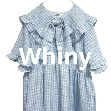 Whiny 호와이니 하이퍼러브러브 원피피 깅엄 체크 스카이블루
