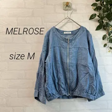 [MELROSE] 데님 얇은 소재 노카라 자켓 (M) 라이트 블루