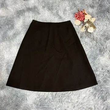 MARLENEDAM (L) 플레어 스커트 무릎 기장 울 혼방 일본제