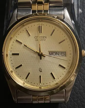 CITIZEN 쿼츠 손목시계 골드/실버 배터리 교체 완료 즉시 사용 가능