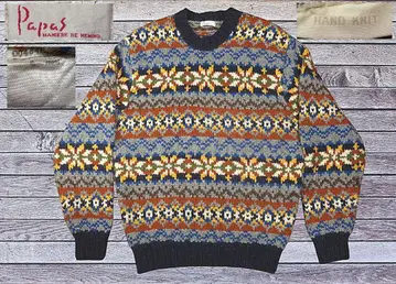 HAND KNIT 파파스 페어아일 패턴 니트 스웨터