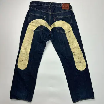 EVISU 데님 대흑 백갈매기 35 x 35 No.2 LOT 2000