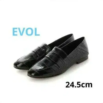 EVOL 악어 엠보싱 블랙 로퍼 24.5cm