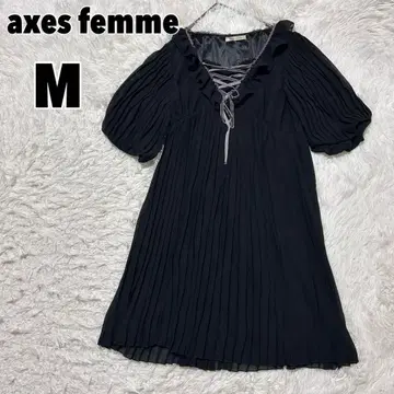 axes femme 엑시즈팜 레이스업 플리츠 원피스