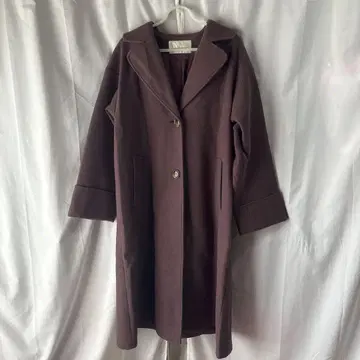 브라운 롱 코트 더블 버튼