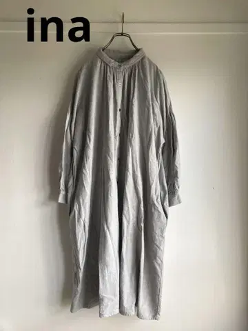 ina 코튼 린넨 울 치비 옷깃 셔츠 원피스