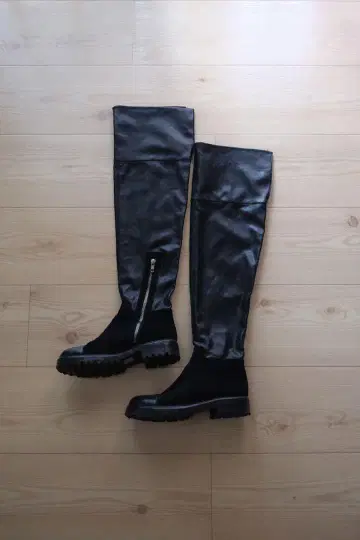 collection PRIVEE? 블랙 롱 부츠 지퍼