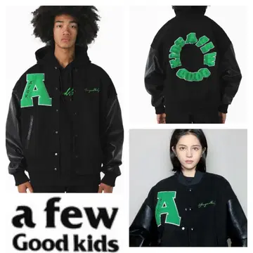 A FEW GOOD KIDS 오버 사이즈 바시티 자켓 암 가죽 L