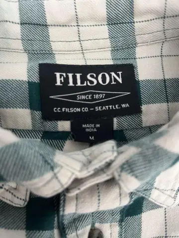 FILSON 체크 무늬 긴팔 플란넬 셔츠 M