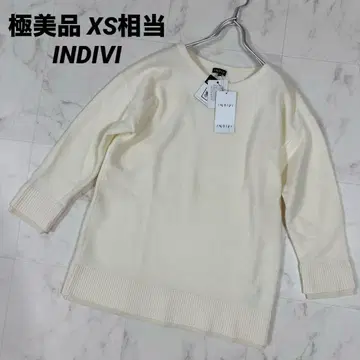 [컨디션 최상] INDIVI 튜닉 니트 아이보리 세탁 가능 XS 상당