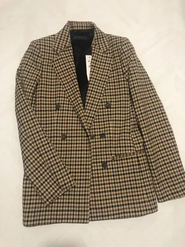 ZARA 체크 무늬 테일러드 자켓 XS