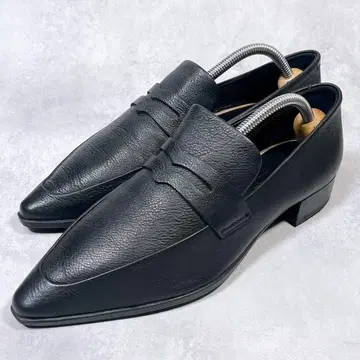 새상품급 [ 에코 ] 코인 로퍼 (39) 로우힐 스틸레토 주름 가죽