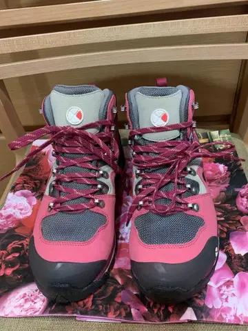 CARAVAN 등산화/트래킹 슈즈 핑크 그레이 23.5cmEE