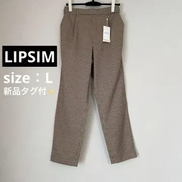 [ 택 포함 새상품 ] [ LEPSIM ] 체크 테이퍼드 팬츠 브라운