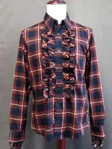 [ 새상품 ] DRIES VAN NOTEN 프릴 체크 셔츠 사이즈 48