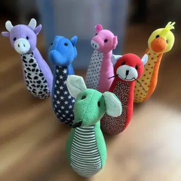 컬러풀 동물 볼링 완구 세트 6개