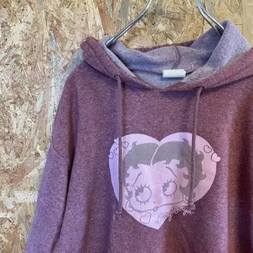 AE8826 Betty Boop 후드티 와인 레드 여성용 M