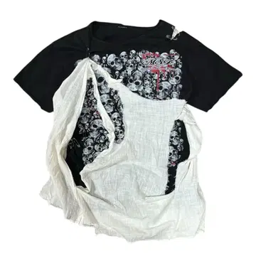 unknown skull layered t-shirts y2k pank