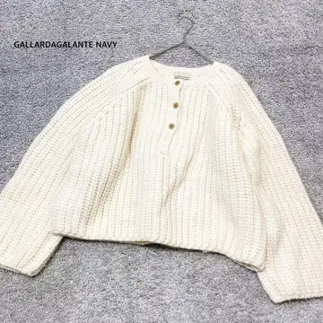 개럴개런트 네이비 헨리넥 니트 두꺼운 원단 볼륨