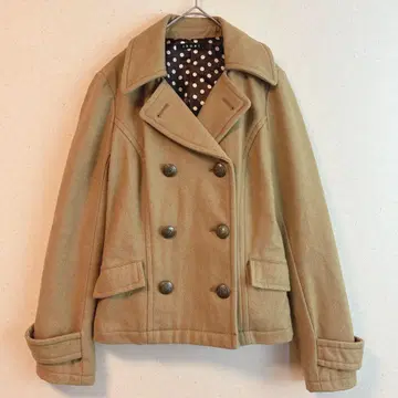 INGNI 숏 기장 P 코트 카멜 울 혼방 M 사이즈 도트 안감