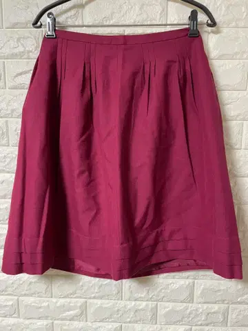 ROPE 버건디 무릎 기장 플레어 스커트 사이즈 EX-2 미사용 택 포함