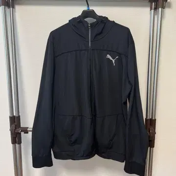 PUMA 블랙 풀 집업 후드티