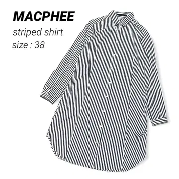 MACPHEE 맥피 스트라이프 셔츠 튜닉 셔츠 원피스 M