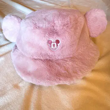 미키마우스 퍼 버킷햇 핑크